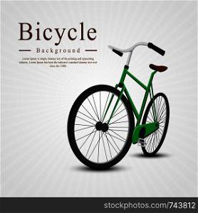 Bicycle green on the background of the rays