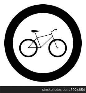 Bicycle icon black color in circle vector illustration