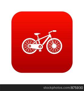 Bicycle icon digital red for any design isolated on white vector illustration. Bicycle icon digital red