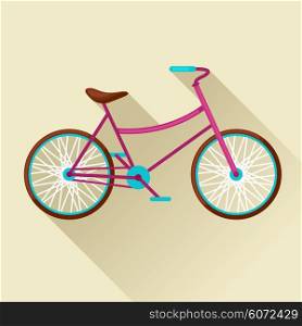 Bicycle icon in flat style. Image for web banners, sites, designs.