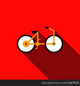 Bicycle icon in flat style with long shadow. Bicycle icon, flat style