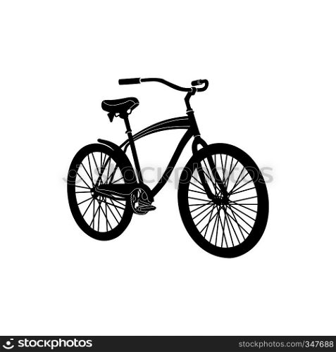 Bicycle icon in simple style isolated on white background. Cycling and walking symbol. Bicycle icon, simple style