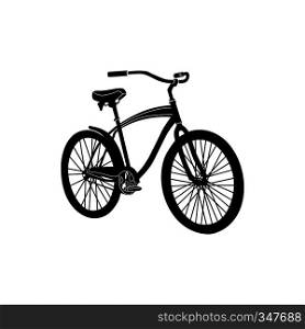 Bicycle icon in simple style isolated on white background. Cycling and walking symbol. Bicycle icon, simple style