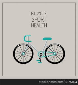 Bicycle illustration on a beige background. Vector illustration