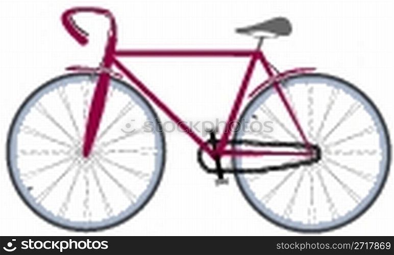 Bicycle, isolated on white. Vector art illustration.