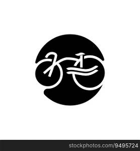 Bicycle Logo, Simple Minimalist Design, Sport Transport Vector, Illustration silhouette template