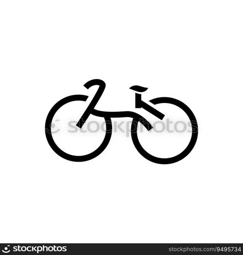 Bicycle Logo, Simple Minimalist Design, Sport Transport Vector, Illustration silhouette template