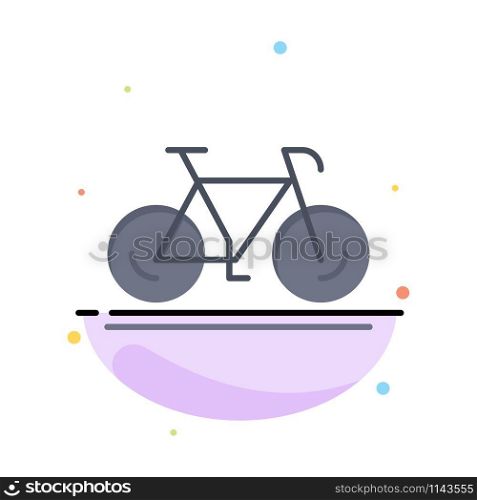 Bicycle, Movement, Walk, Sport Abstract Flat Color Icon Template
