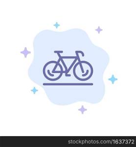 Bicycle, Movement, Walk, Sport Blue Icon on Abstract Cloud Background