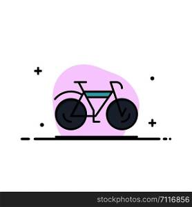 Bicycle, Movement, Walk, Sport Business Flat Line Filled Icon Vector Banner Template