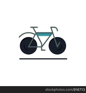 Bicycle, Movement, Walk, Sport Flat Color Icon. Vector icon banner Template