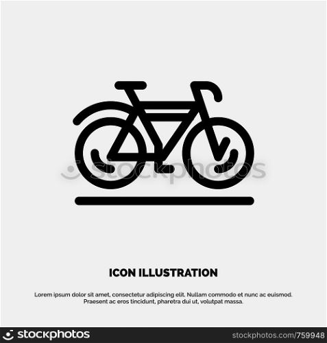 Bicycle, Movement, Walk, Sport Vector Line Icon
