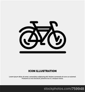 Bicycle, Movement, Walk, Sport Vector Line Icon