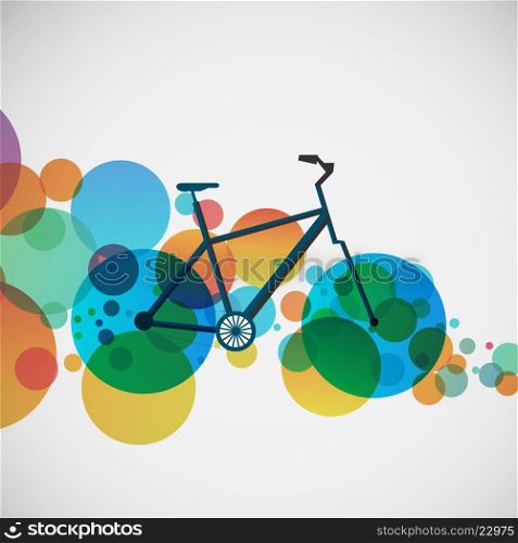 Bicycle on a background of bright beads.. Bicycle on a background of bright beads