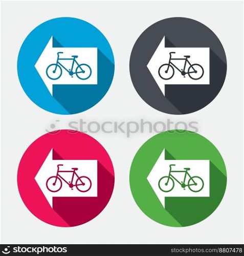 Bicycle path trail sign icon cycle path vector image