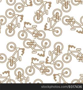 Bicycle pattern outline style. BMX linear style background ornament 
