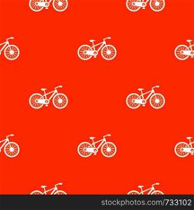 Bicycle pattern repeat seamless in orange color for any design. Vector geometric illustration. Bicycle pattern seamless