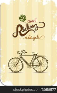 Bicycle Poster in vintage style. Vector illustration.