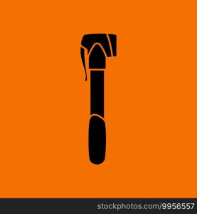 Bicycle Pump Icon. Black on Orange Background. Vector Illustration.