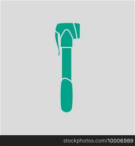 Bicycle Pump Icon. Green on Gray Background. Vector Illustration.