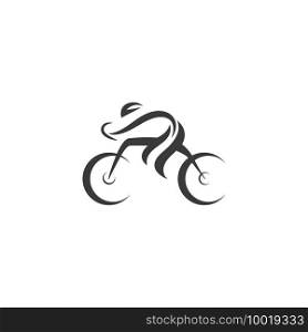 Bicycle race logo vector icon illustration in simple design
