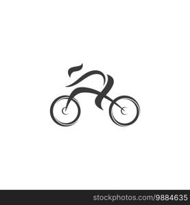 Bicycle race logo vector icon illustration in simple design