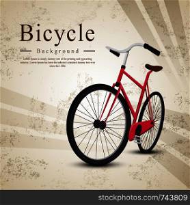 Bicycle red on the vintage background