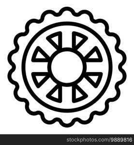 Bicycle repair disk brake icon. Outline bicycle repair disk brake vector icon for web design isolated on white background. Bicycle repair disk brake icon, outline style