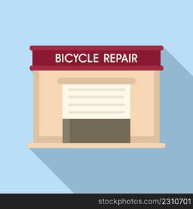 Bicycle repair garage icon flat vector. Bike fix. Service shop. Bicycle repair garage icon flat vector. Bike fix