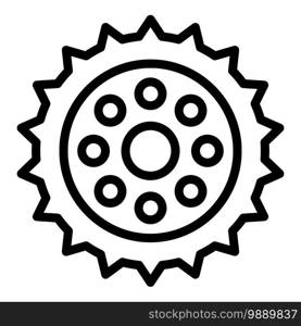 Bicycle repair gear piece icon. Outline bicycle repair gear piece vector icon for web design isolated on white background. Bicycle repair gear piece icon, outline style