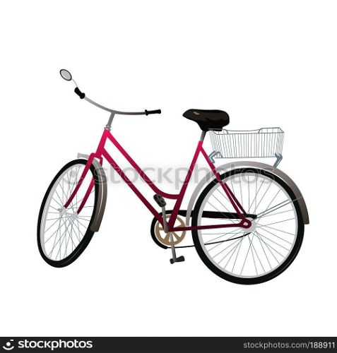Bicycle, retro urban bike with a basket. Vector illustration.. Bicycle, retro urban bike with a basket. Vector