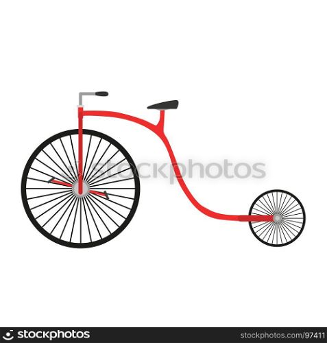 Bicycle retro vintage vector bike illustration isolated design old white sport background red transport