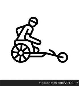 bicycle riding race handicapped athlete line icon vector. bicycle riding race handicapped athlete sign. isolated contour symbol black illustration. bicycle riding race handicapped athlete line icon vector illustration