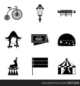 Bicycle show icons set. Simple set of 9 bicycle show vector icons for web isolated on white background. Bicycle show icons set, simple style