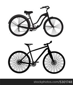 Bicycle Silhouette. Isolated on White Vector Illustrator. EPS10. Bicycle Silhouette. Vector Illustrator