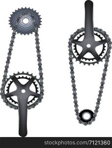 bicycle sprocket with chain and crown