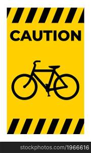 Bicycle Traffic Warning Sign isolated on white background.Vector illustration