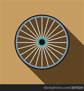 Bicycle wheel icon. Flat illustration of bicycle wheel vector icon for web. Bicycle wheel icon, flat style