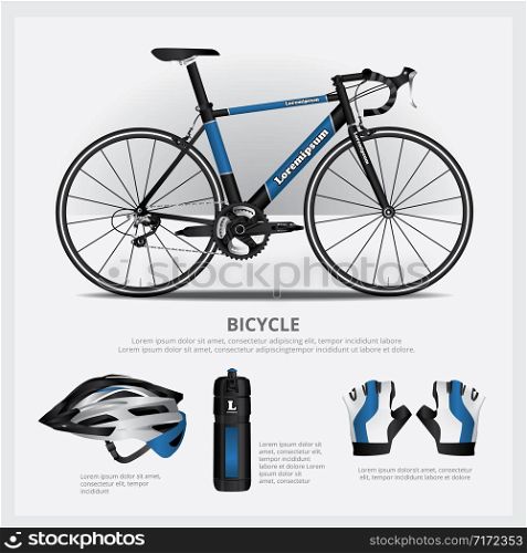 Bicycle with Accessory Vector Illustration