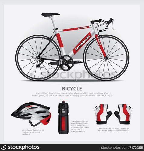 Bicycle with Accessory Vector Illustration