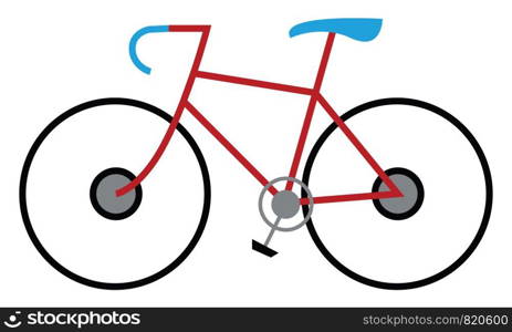 Bicycle with blue seat vector or color illustration