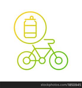 Bicycles made from steel cans gradient linear vector icon. Eco friendly manufacturing bikes. Conscious equipment. Thin line color symbol. Modern style pictogram. Vector isolated outline drawing. Bicycles made from steel cans gradient linear vector icon