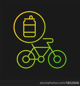 Bicycles made from steel cans gradient vector icon for dark theme. Eco friendly bikes. Conscious biking equipment. Thin line color symbol. Modern style pictogram. Vector isolated outline drawing. Bicycles made from steel cans gradient vector icon for dark theme