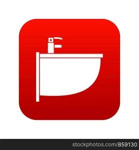 Bidet icon digital red for any design isolated on white vector illustration. Bidet icon digital red