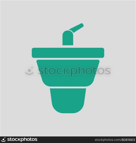 Bidet icon. Gray background with green. Vector illustration.