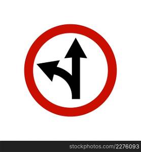 Bifurcation Icon Vector traffic sign.