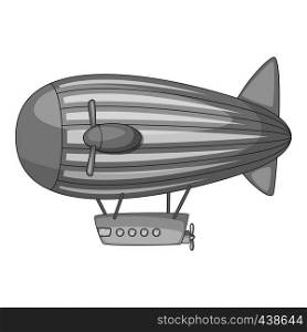 Big airship icon in monochrome style isolated on white background vector illustration. Big airship icon monochrome