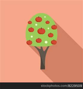 Big apple tree icon flat vector. Garden fruit. Harvest garden. Big apple tree icon flat vector. Garden fruit