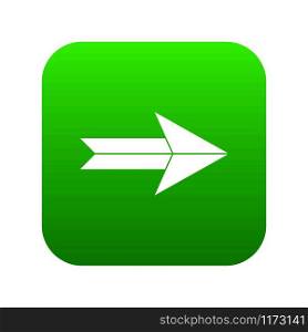 Big arrow icon digital green for any design isolated on white vector illustration. Big arrow icon digital green