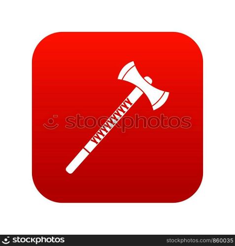 Big ax icon digital red for any design isolated on white vector illustration. Big ax icon digital red